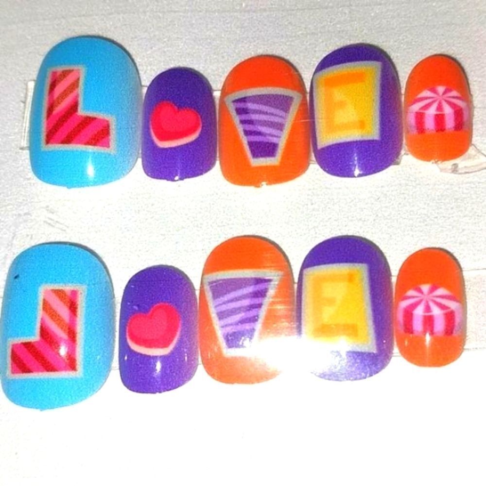 Kids custom 10pc  press on nails for girls and teens
